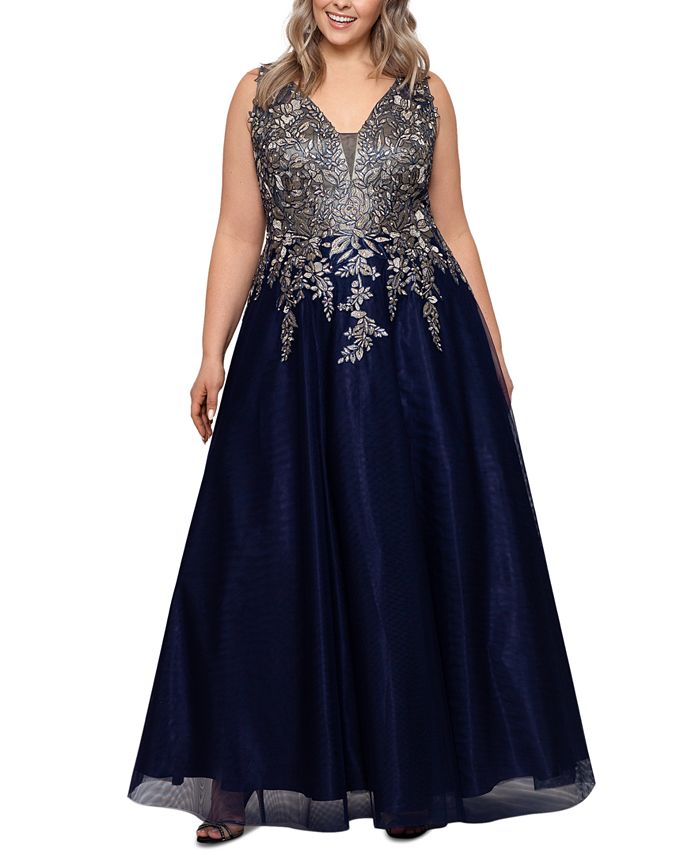 Macy's plus cheap size ball gowns