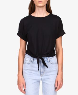 Sanctuary All Day Tie Hem Cuffed T Shirt Macy s