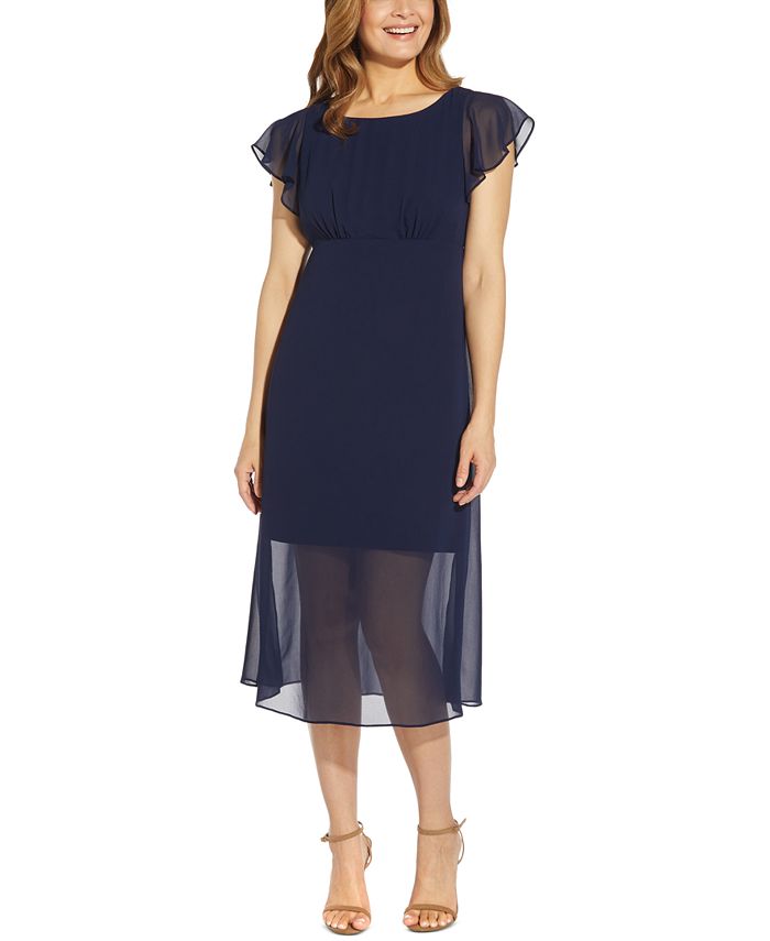 Adrianna Papell Chiffon Overlay Dress & Reviews - Dresses - Women - Macy's