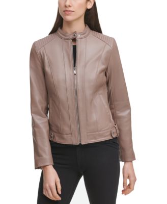 Cole Haan Seamed Leather Jacket 