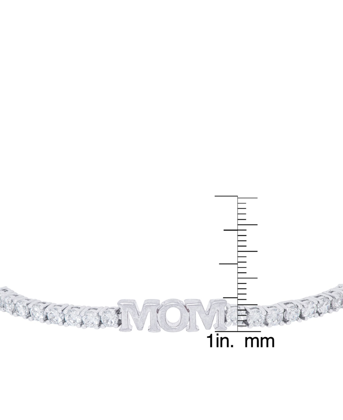 Macy's Women's Cubic Zirconia 'Mom' Adjustable Bolo Bracelet