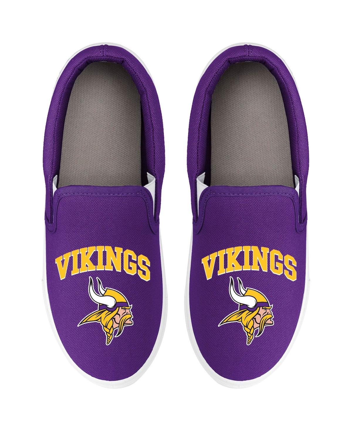 Women's Foco Minnesota Vikings Big Logo Slip-On Purple Sneakers - Purple