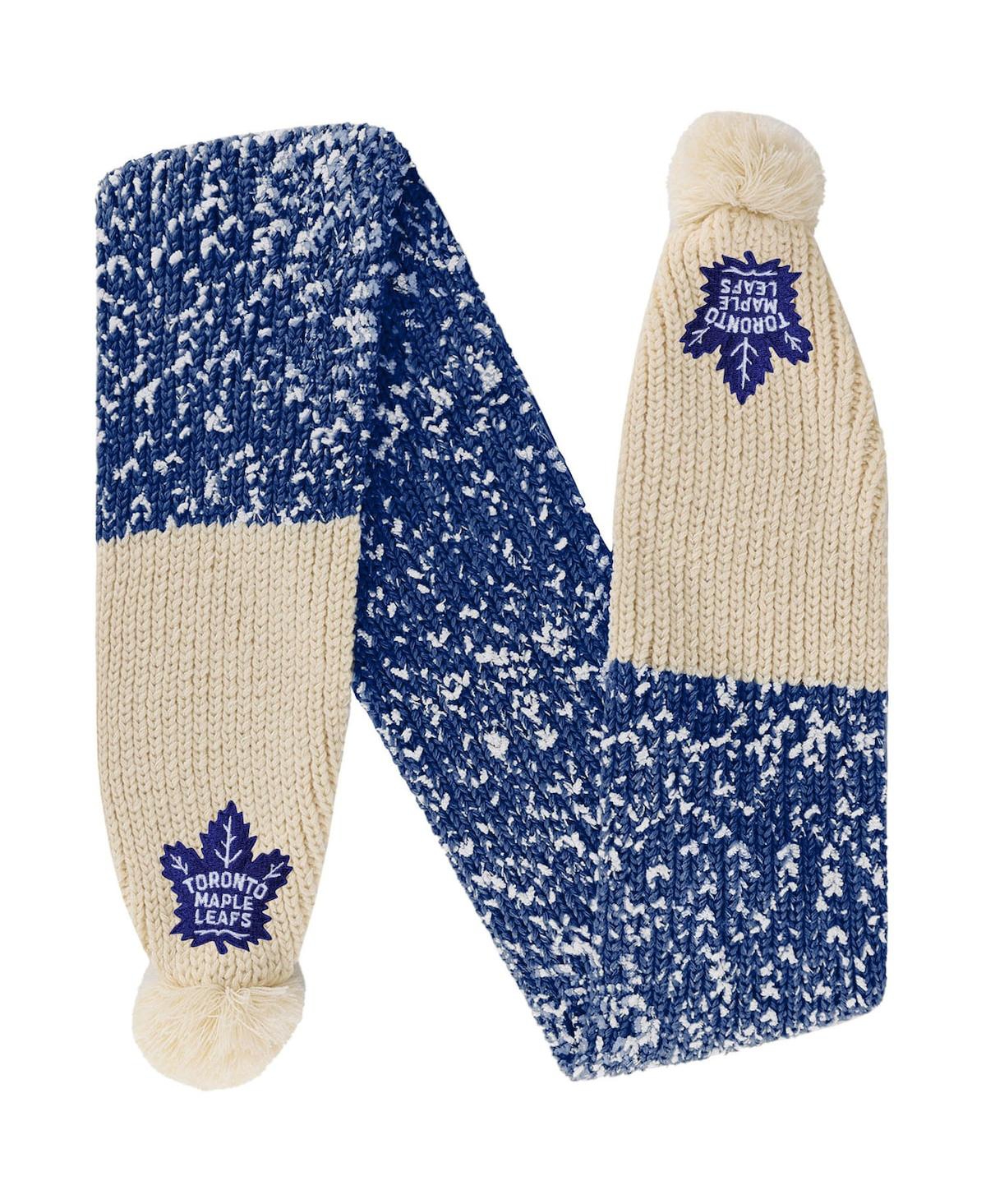 Women's Foco Toronto Maple Leafs Confetti Scarf with Pom - Blue