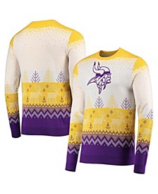 Men's White Minnesota Vikings Big Logo Knit Ugly Pullover Sweater