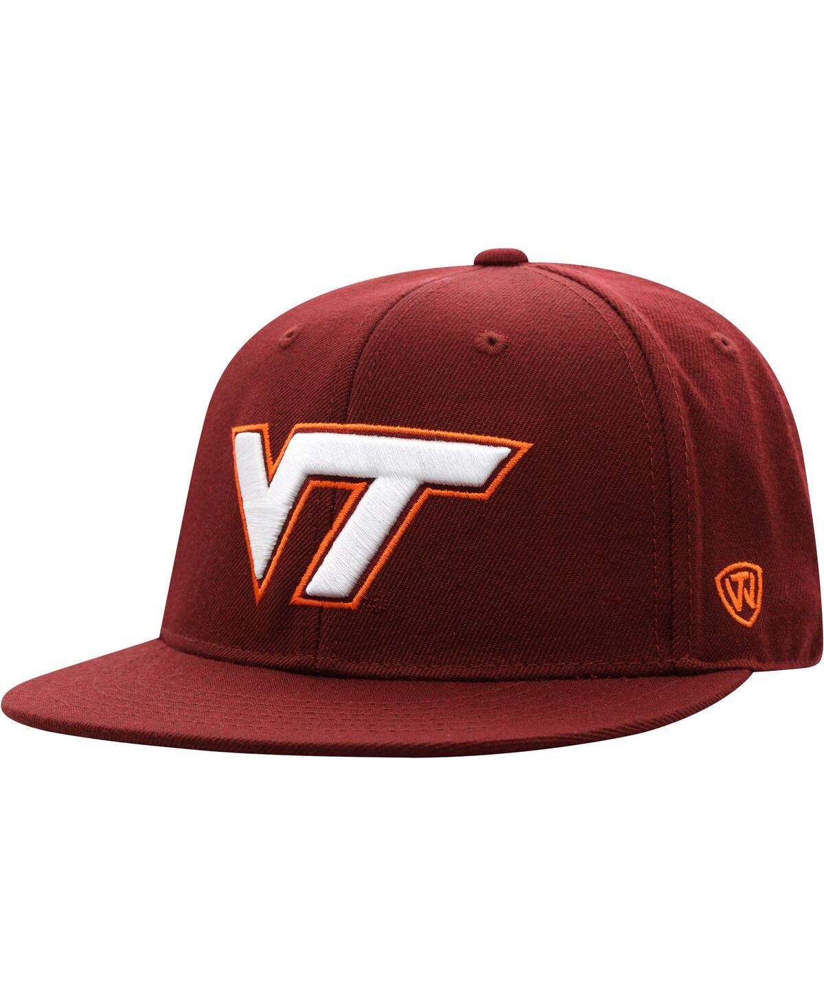 Men's Top of the WorldVirginia Tech Hokies Team Color Fitted Hat - Maroon