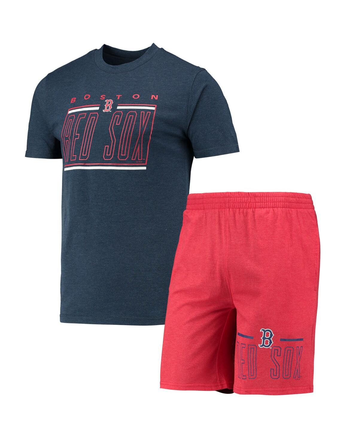 Shop Concepts Sport Men's  Red, Navy Boston Red Sox Meter T-shirt And Shorts Sleep Set In Red,navy