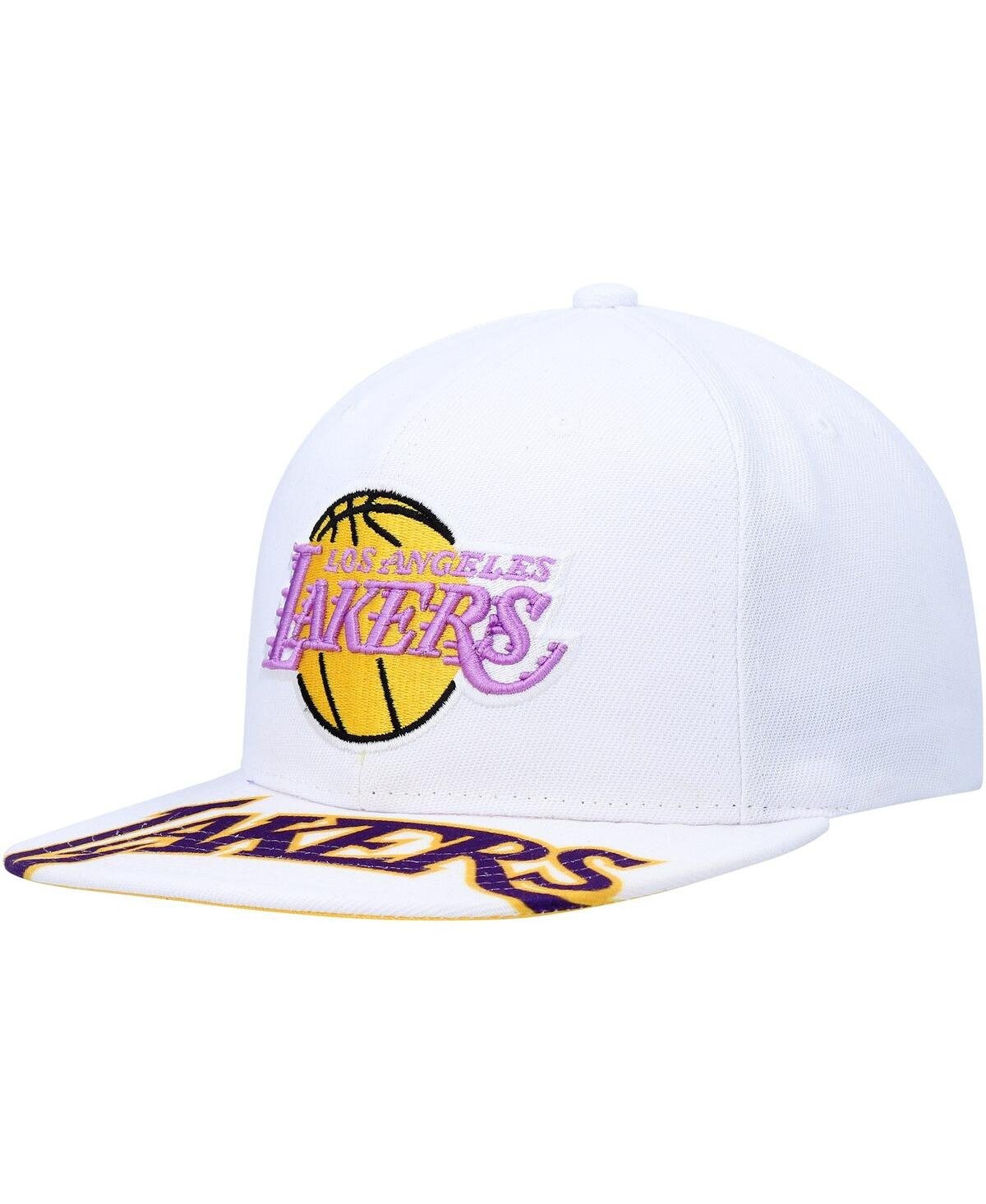 Men's Mitchell & NessLos Angeles Lakers Hardwood Classics Swingman Pop Snapback Hat - White