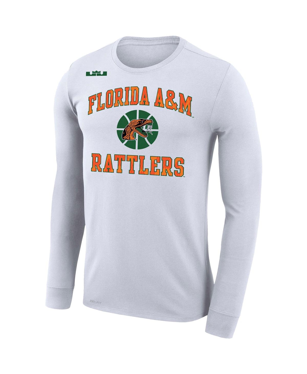 Men's Nike x LeBron JamesFlorida A&M Rattlers Collection Legend Performance Long Sleeve T-shirt - White