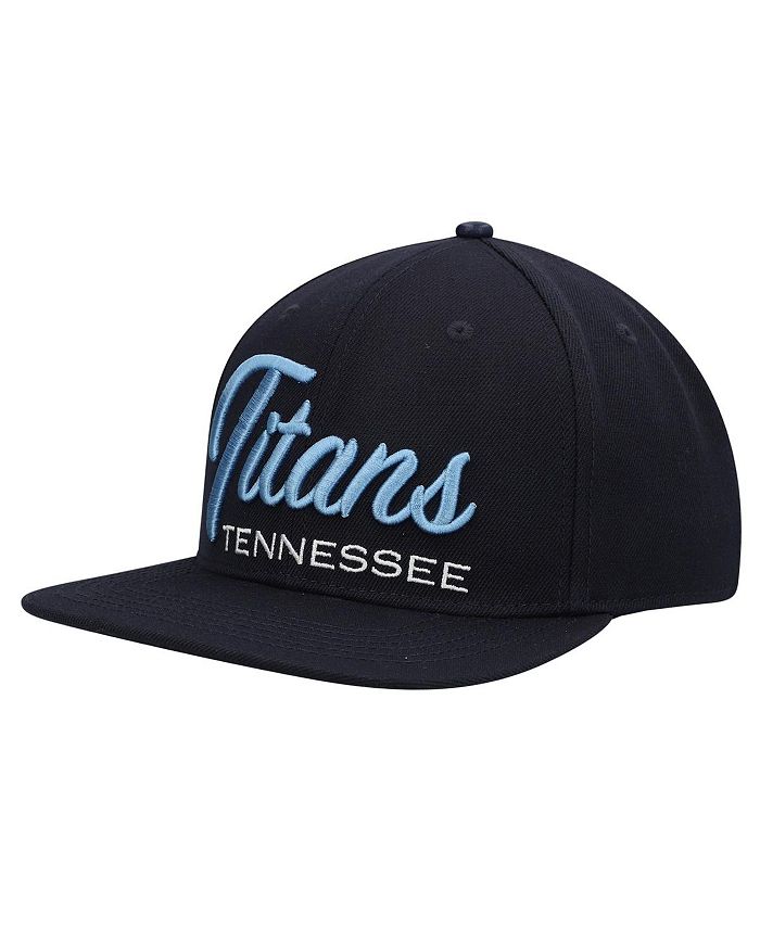 Pro Standard Men's Navy Tennessee Titans Script Wordmark Snapback Hat ...