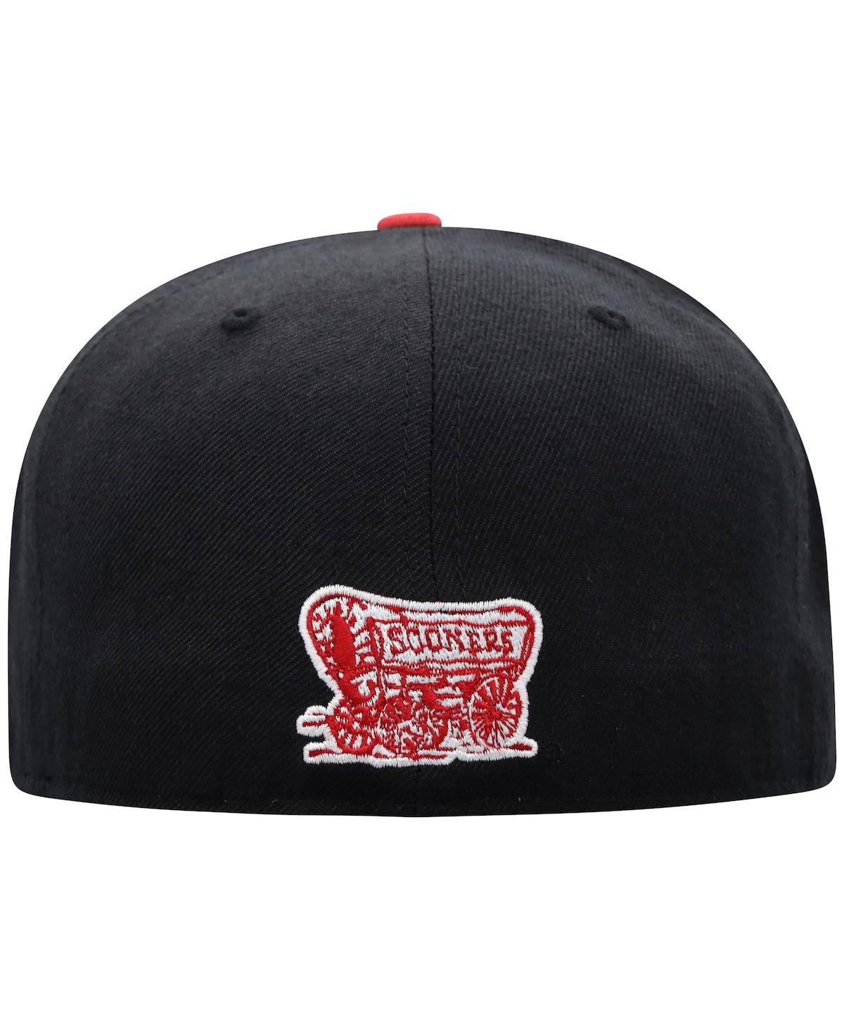 Men's Top of the World Crimson Oklahoma Sooners Team Color Two-Tone Fitted Hat - Crimson