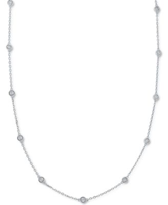 EFFY Collection - Diamond Bezel 18" Statement Necklace (1/4 ct. t.w.) in Sterling Silver
