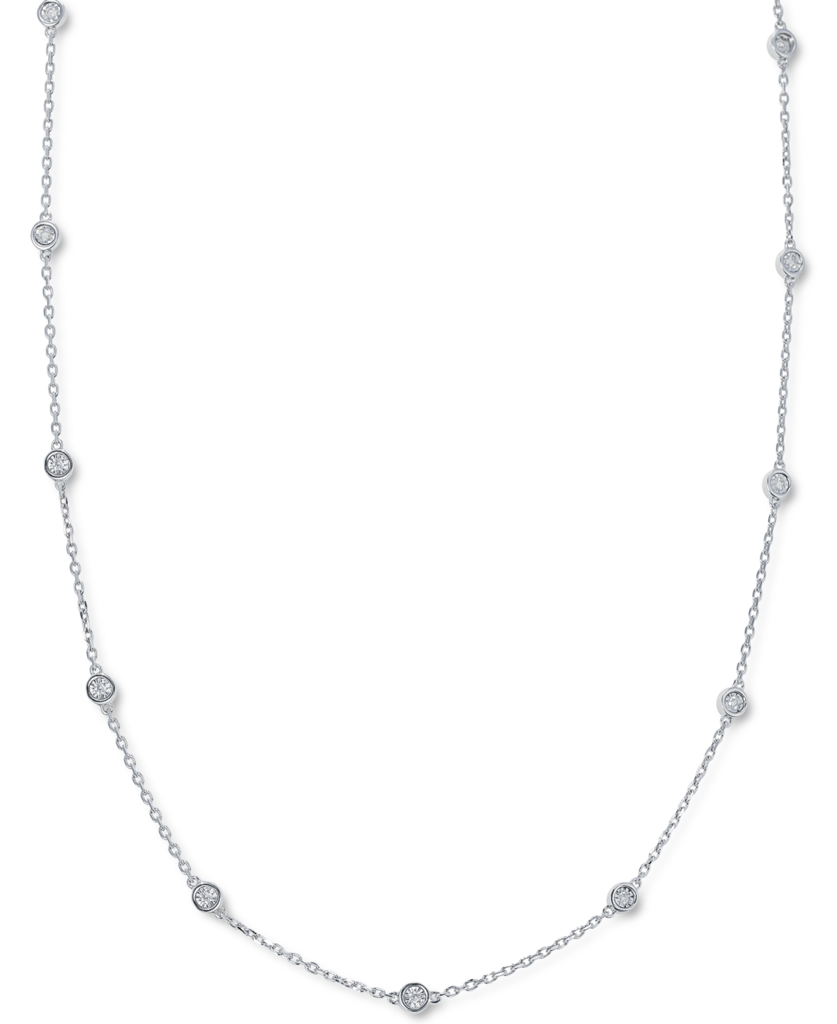 Effy Collection Effy Diamond Bezel 18" Statement Necklace (1/4 ct. t.w.) in Sterling Silver