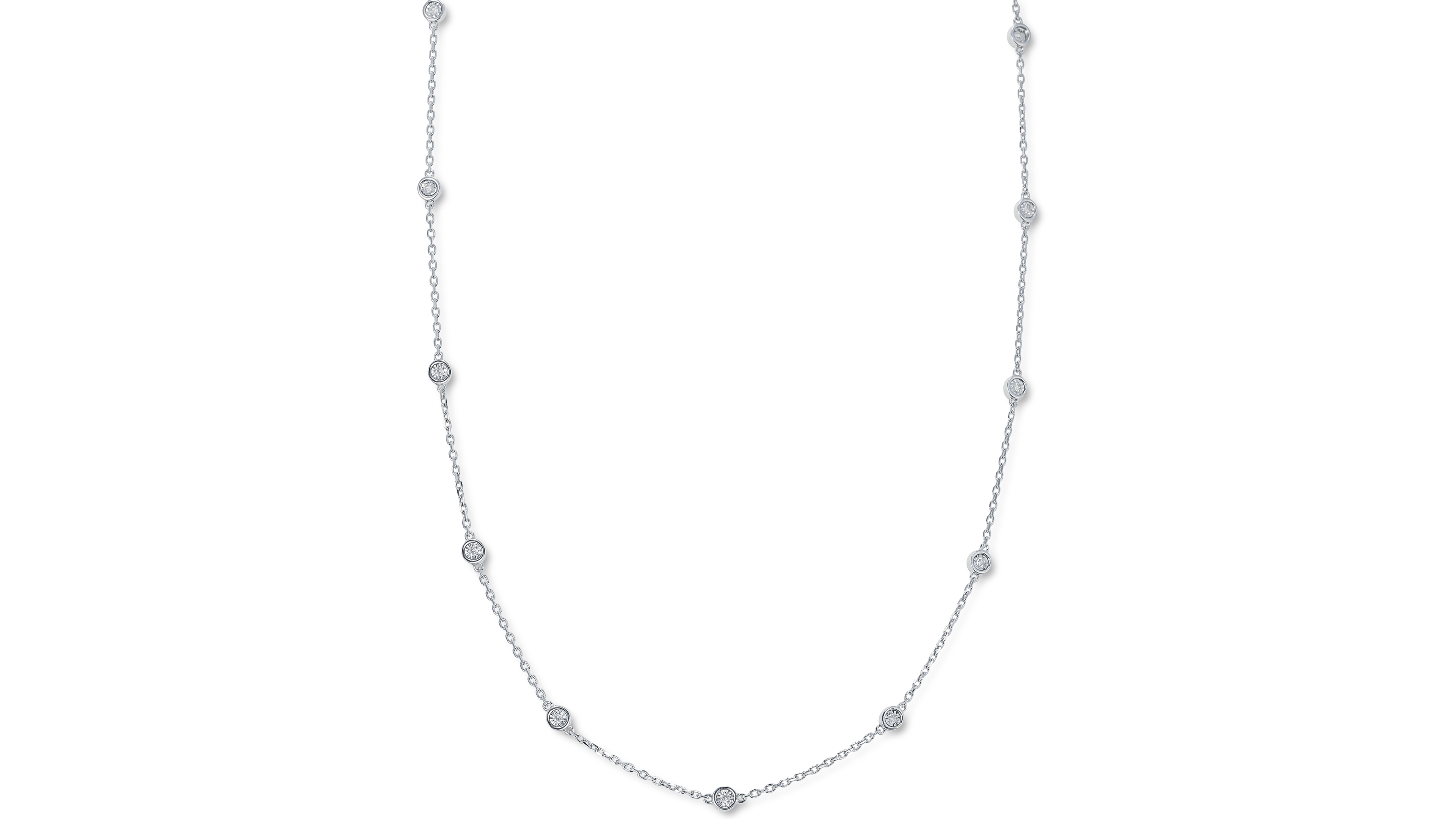 Effy Diamond Bezel 18" Statement Necklace (1/4 ct. t.w.) in Sterling Silver
