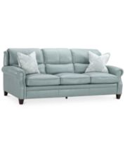 Baby blue leather clearance sofa