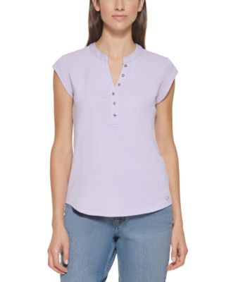 calvin klein cap sleeve henley shirts for women