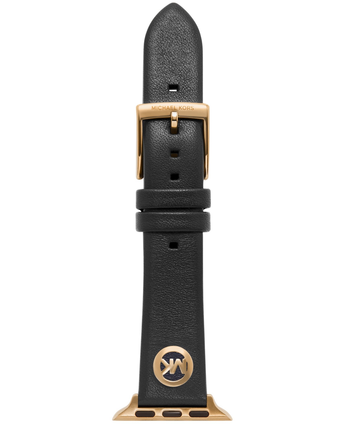 Michael Kors Black Leather Band For Apple Watch 38mm And 40mm In Black