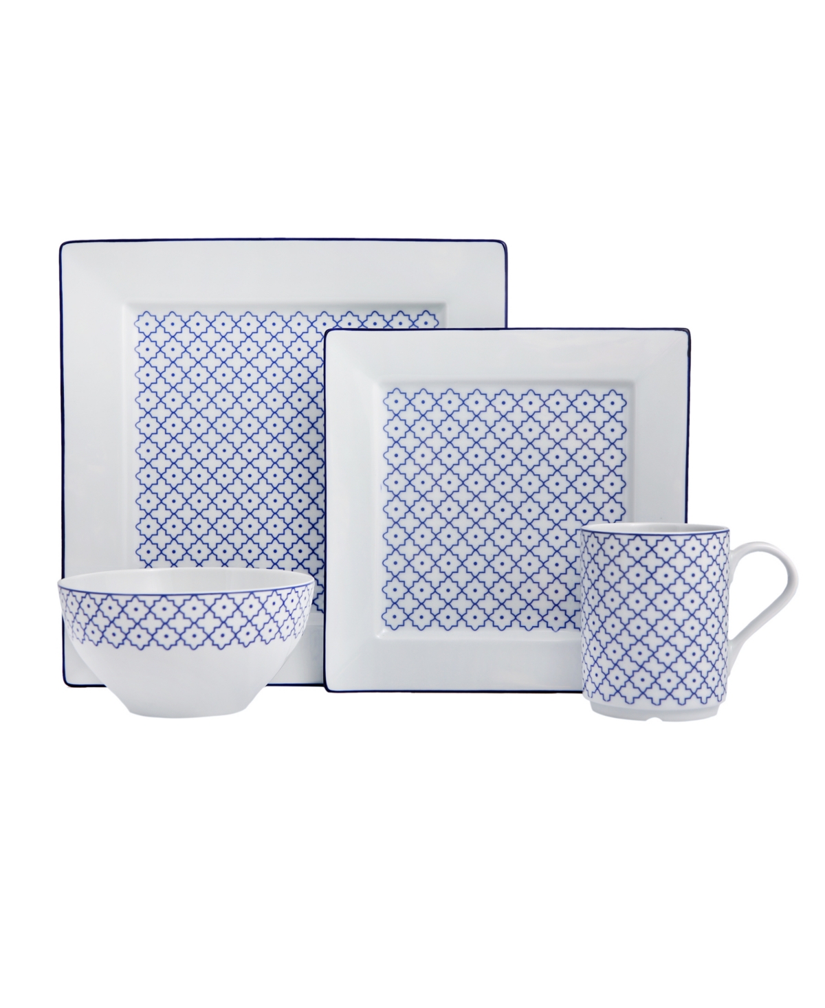 Blue Passion 4-Piece Place Setting Set - Blue and White