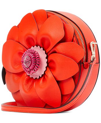 Kate Spade New York Petal Smooth Leather 3-D Flower Crossbody Magma One  Size: Handbags