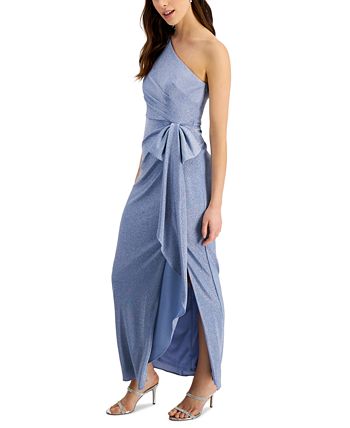 Adrianna Papell One-Shoulder Metallic Gown - Macy's