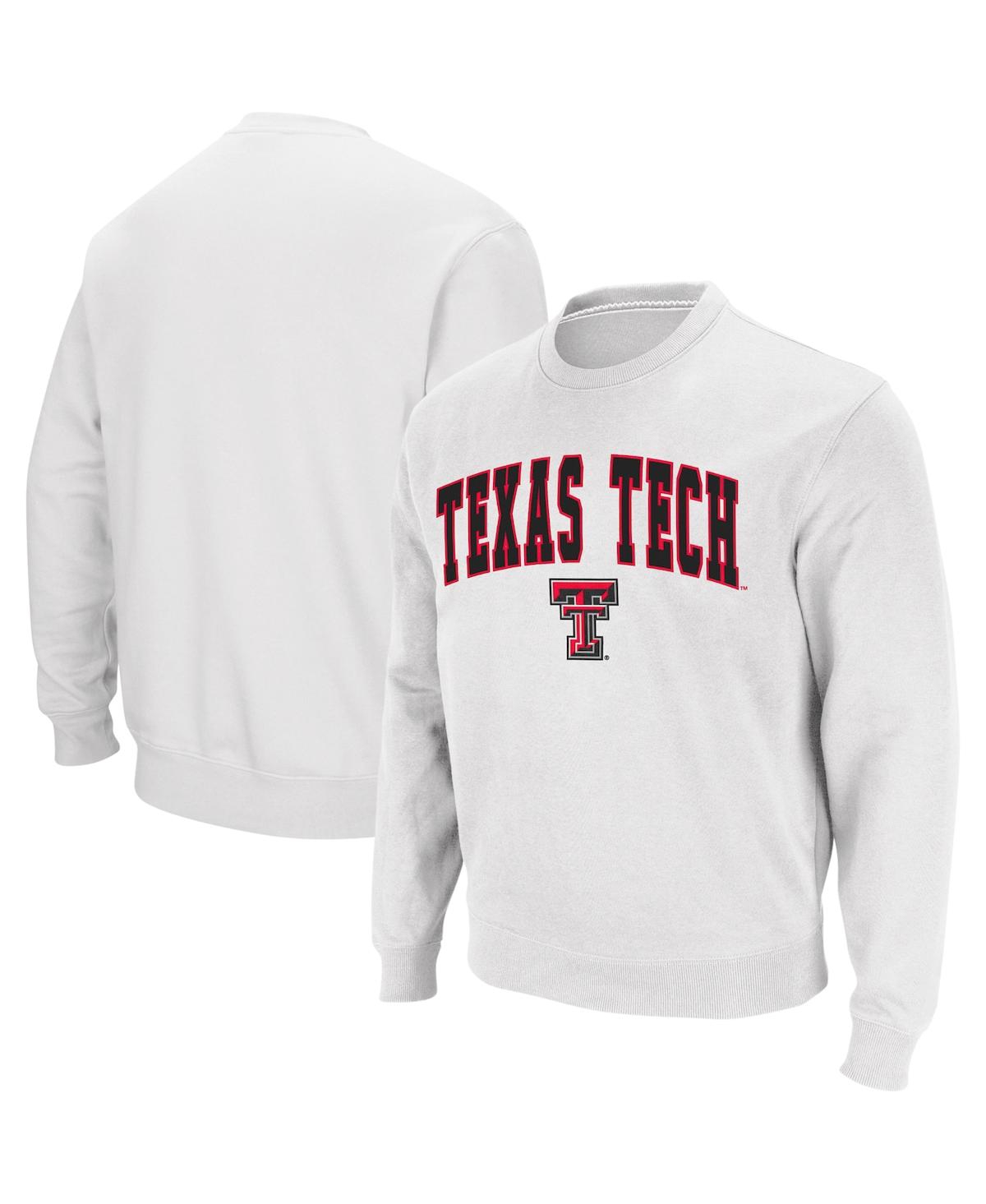 Colosseum Men's  White Texas Tech Red Raiders Arch & Logo Crew Neck Sweatshirt