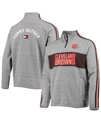 Tommy Hilfiger Men's Heathered Gray Cleveland Browns Mario Quarter-Zip  Jacket - Macy's