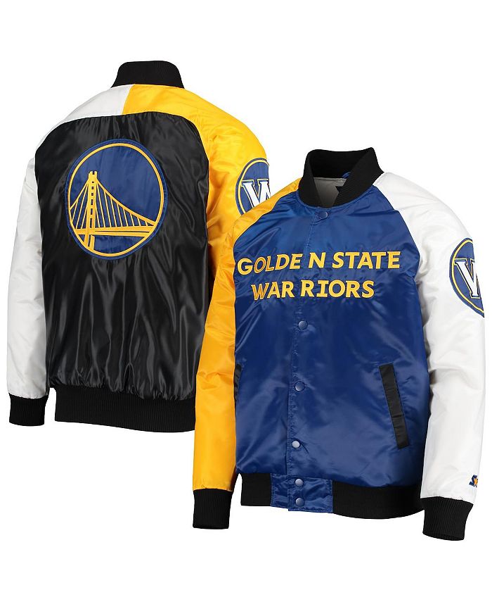 Golden State Warriors Mitchell Ness Snap Button Satin Jacket 