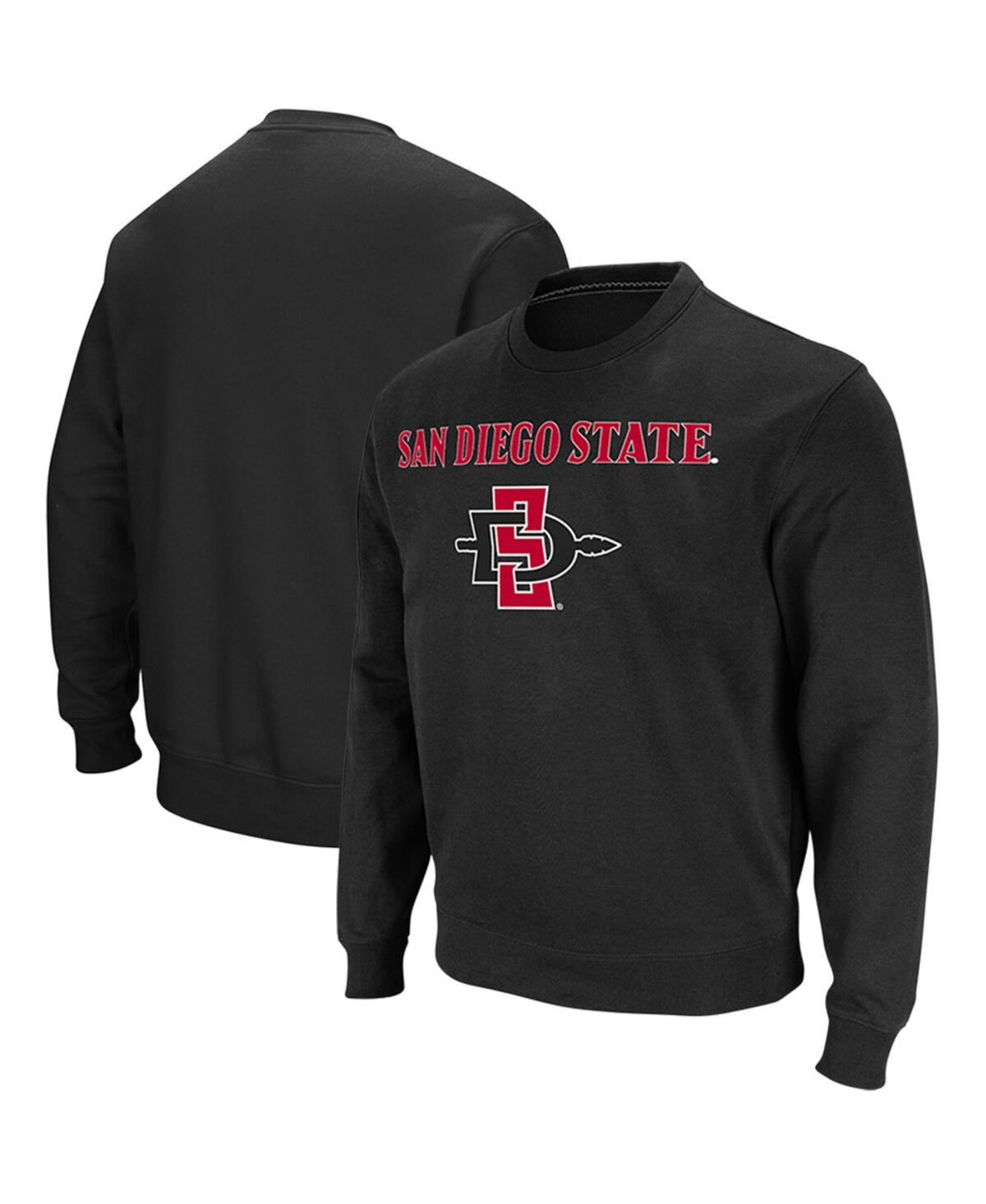 Colosseum Men's  Black San Diego State Aztecs Arch Logo Tackle Twill Pullover Sweatshirt In Black