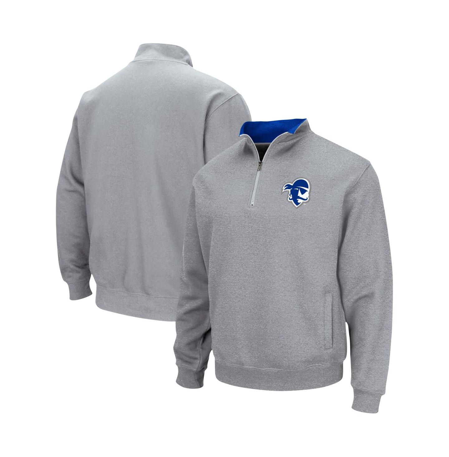 Мужская куртка Colosseum Heathered Gray Seton Hall Pirates Tortugas Team Logo Quarter-Zip — фото 2