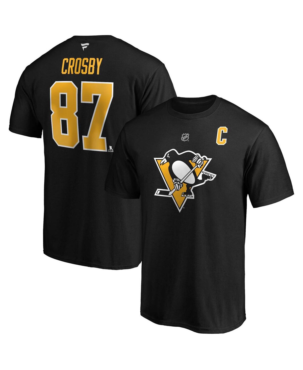 Men's Fanatics Sidney CrosbyPittsburgh Penguins Big and Tall Captain Patch Name and Number T-shirt - Black