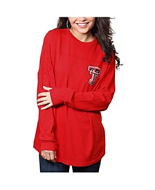Women's Red Texas Tech Red Raiders The Big Shirt Oversized Long Sleeve T-shirt