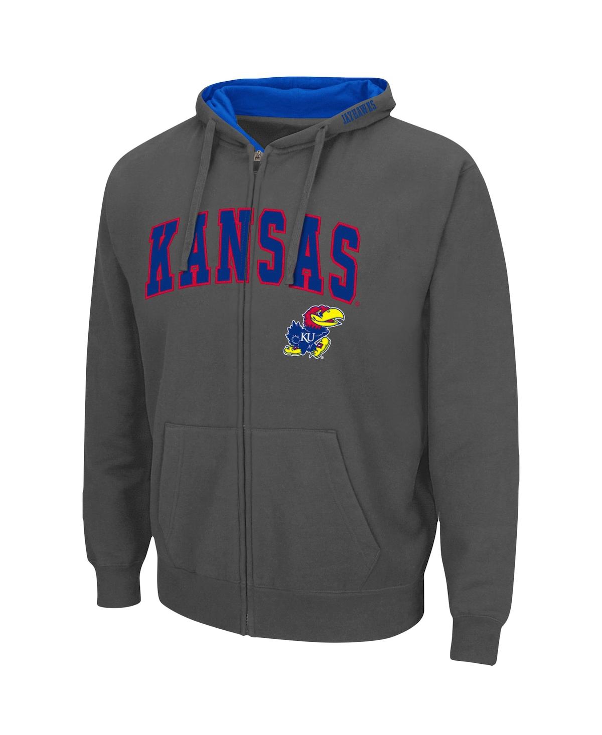Colosseum Men's  Charcoal Kansas Jayhawks Arch Logo 3.0 Full-zip Hoodie In Charcoal
