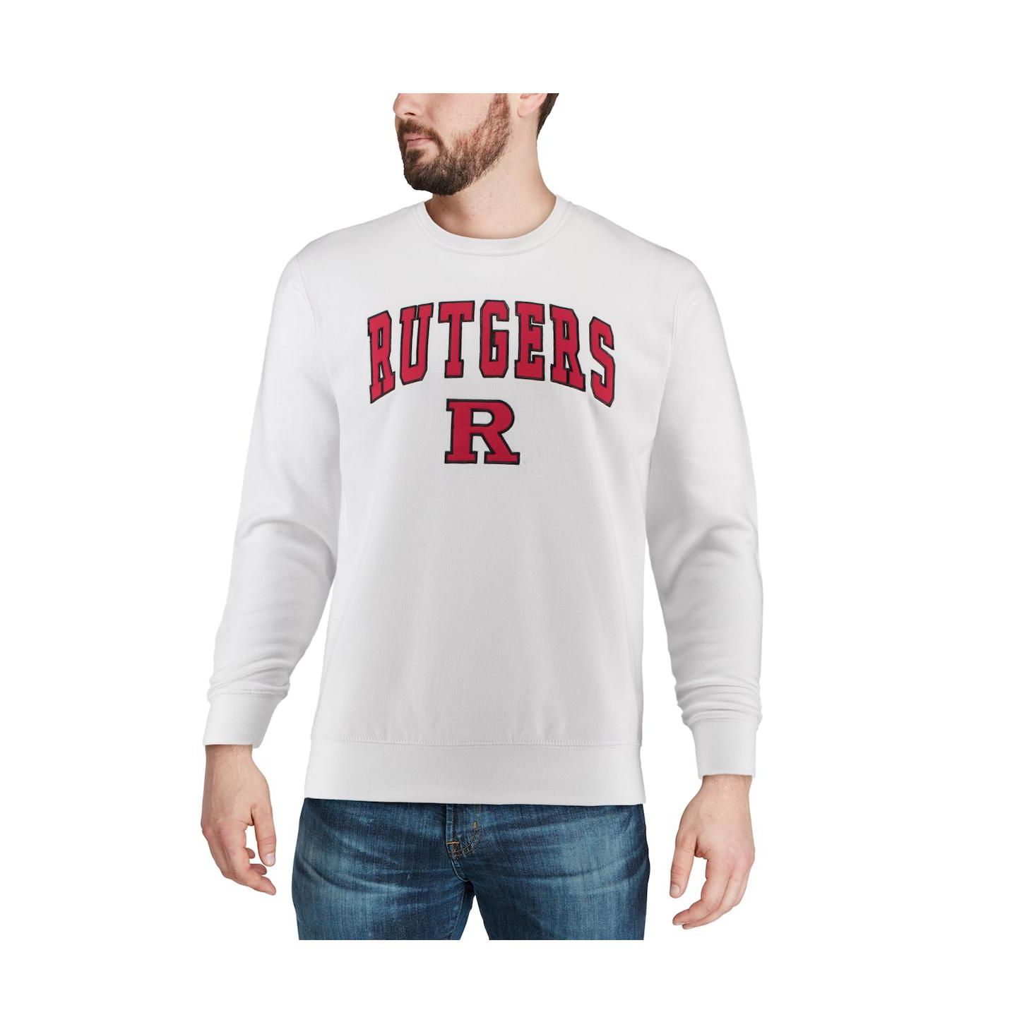 Мужская толстовка Colosseum Rutgers Scarlet Knights Arch and Logo Crew Neck, цвет: Чёрный — фото 7