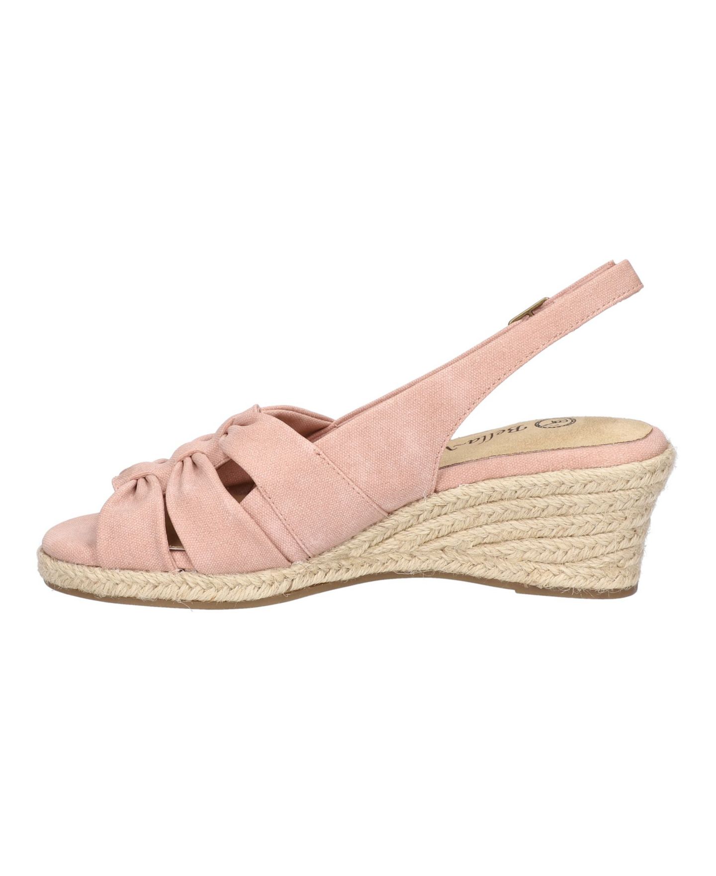 Женские сандалии Bella Vita Cheerful Espadrille Wedge, цвет: Пудровый льняной с принтом — фото 5