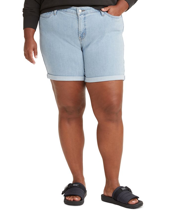 Levi's Trendy Plus Size Mid Length Denim Shorts & Reviews - Shorts - Plus  Sizes - Macy's