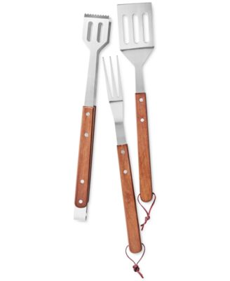 The Cellar - BBQ 3-Pc Wood Handled Tool Set, Created for Macy's