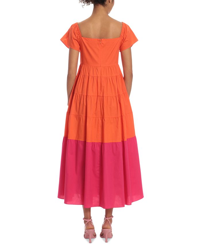 Donna Morgan Colorblocked Tiered Maxi Dress & Reviews - Dresses - Women ...