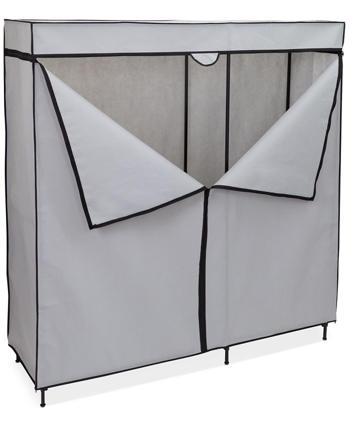 Honey Can Do Portable 60" Wide Double Door Wardrobe Closet with Cover