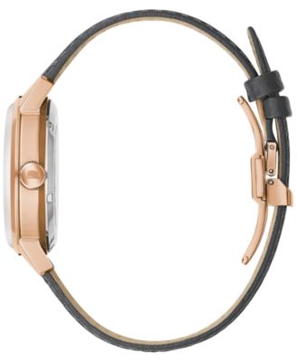 Men's Frank Sinatra Summer Wind Automatic Gray Leather Strap Watch 40mm