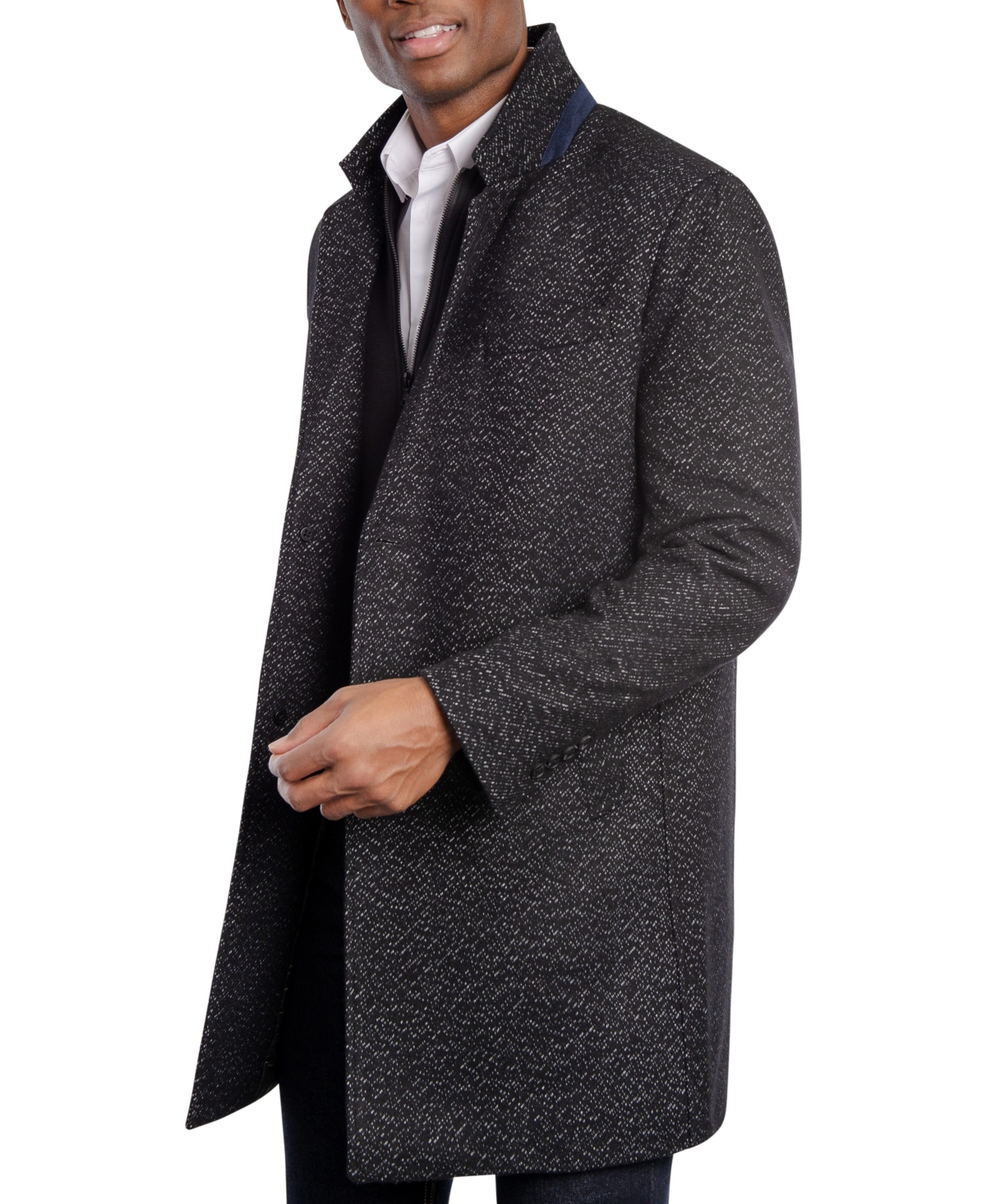Michael Kors Men's Pike Classic-Fit Over Coats -White Dash