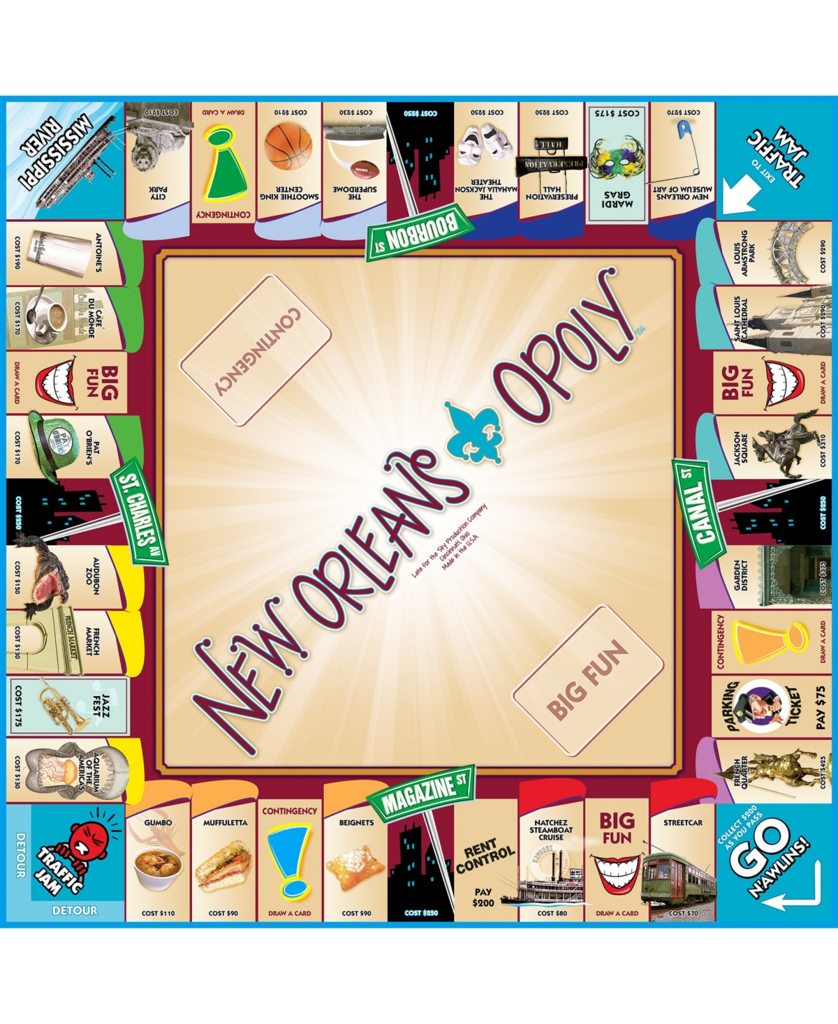 Late For The Sky New Orleans-opoly Board Game In Multi