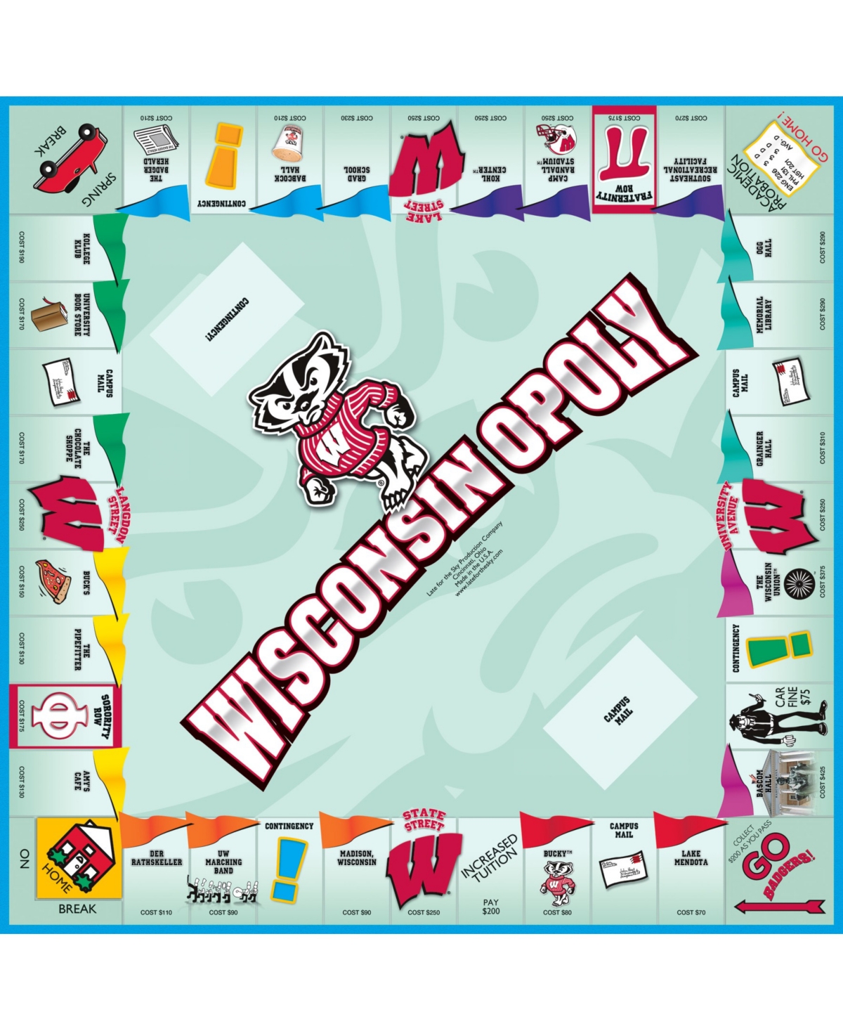 Shop Late For The Sky Wisconsinopoly Board Game In Multi