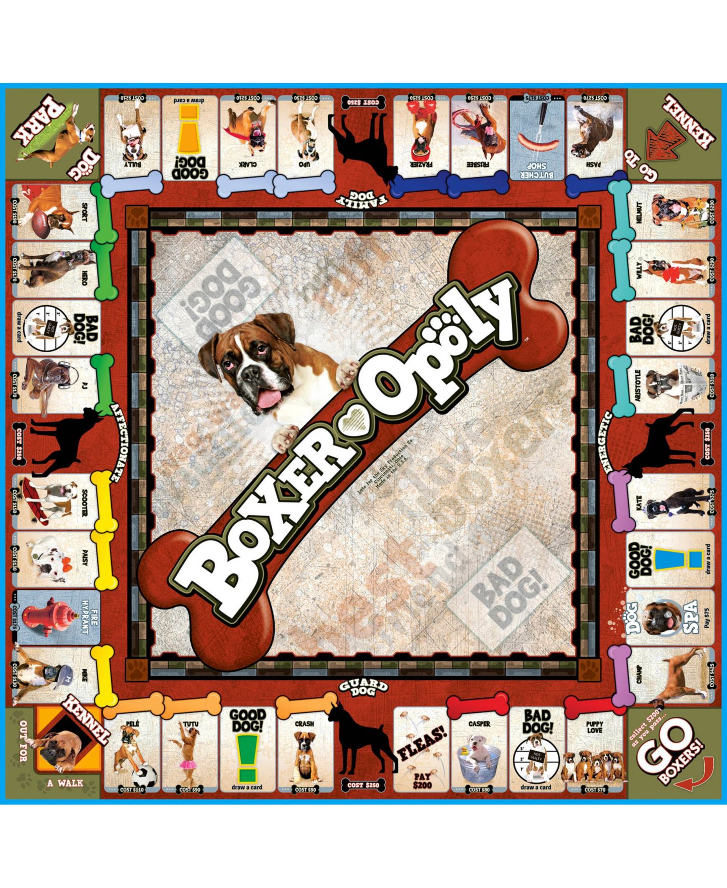 Детская настольная игра MasterPieces Puzzles Boxer-Opoly Family Classic Board Game, Ages 8+ — фото 3