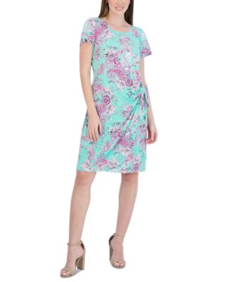 Robbie Bee - Printed Faux-Wrap Dress
