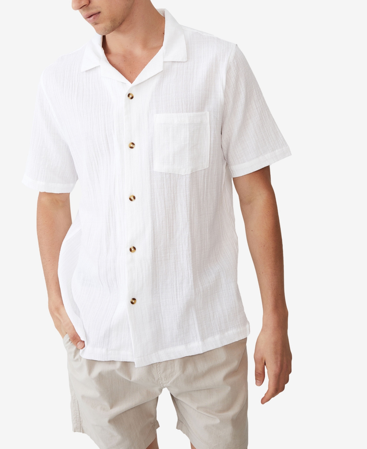 Shop Cotton On Men's Riviera Short Sleeve Shirt In White