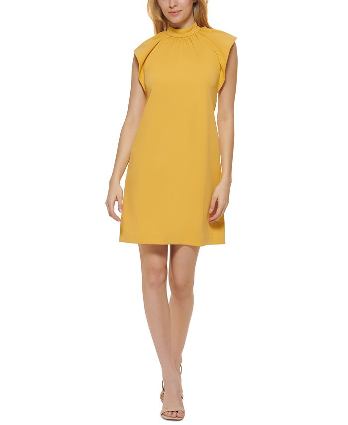 Calvin Klein Flutter-Sleeve Shift Dress & Reviews - Dresses - Women - Macy's