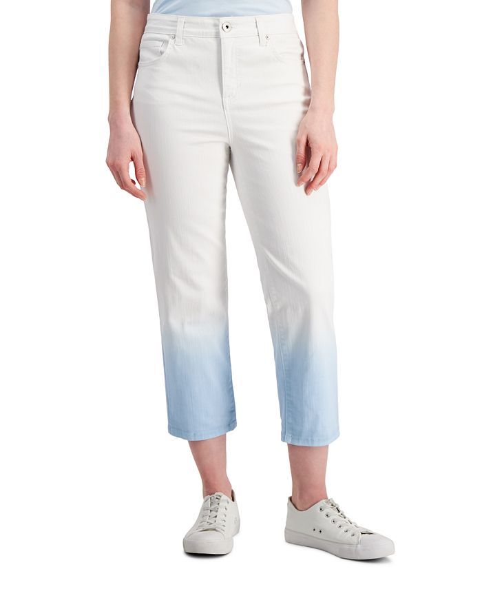 Style & Co Women's DipDye Capri Jeans, Created for Macy's Macy's