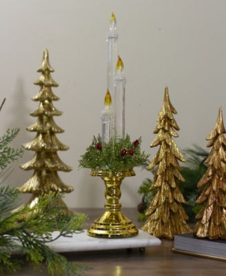 14.5" Lighted Water Candle on a Base with Berries