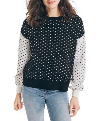 Dot Print Jacquard Sweater 