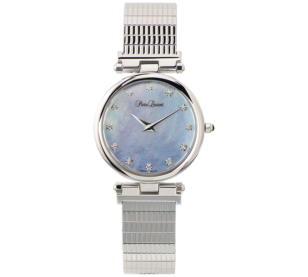 Pierre Laurent Women's Swiss Classic Diamond (1/8 Ct. T.w.) Stainless Steel Bracelet Watch 24mm