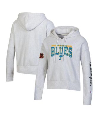 Men's Champion Heathered Gray St. Louis Blues Reverse Weave Pullover Hoodie
